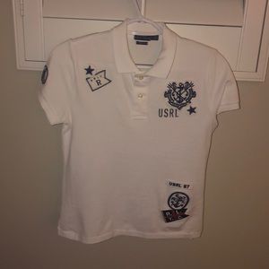 Ralph Lauren size small skinny fit polo shirt with patches